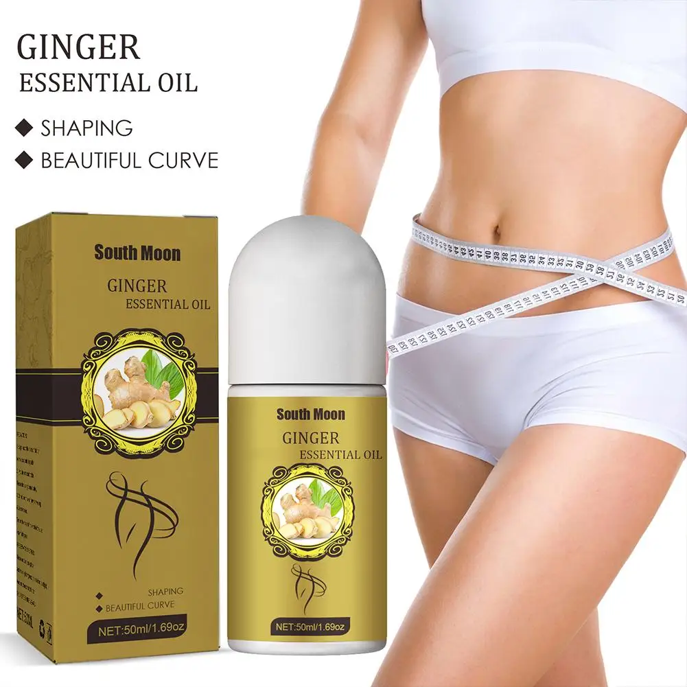 

50ml Natural Ginger Slimming Essential Oil Roller Fat Down Ball Massage Care Weight Lose Slim Loss Burning Weight Slimming H9N9