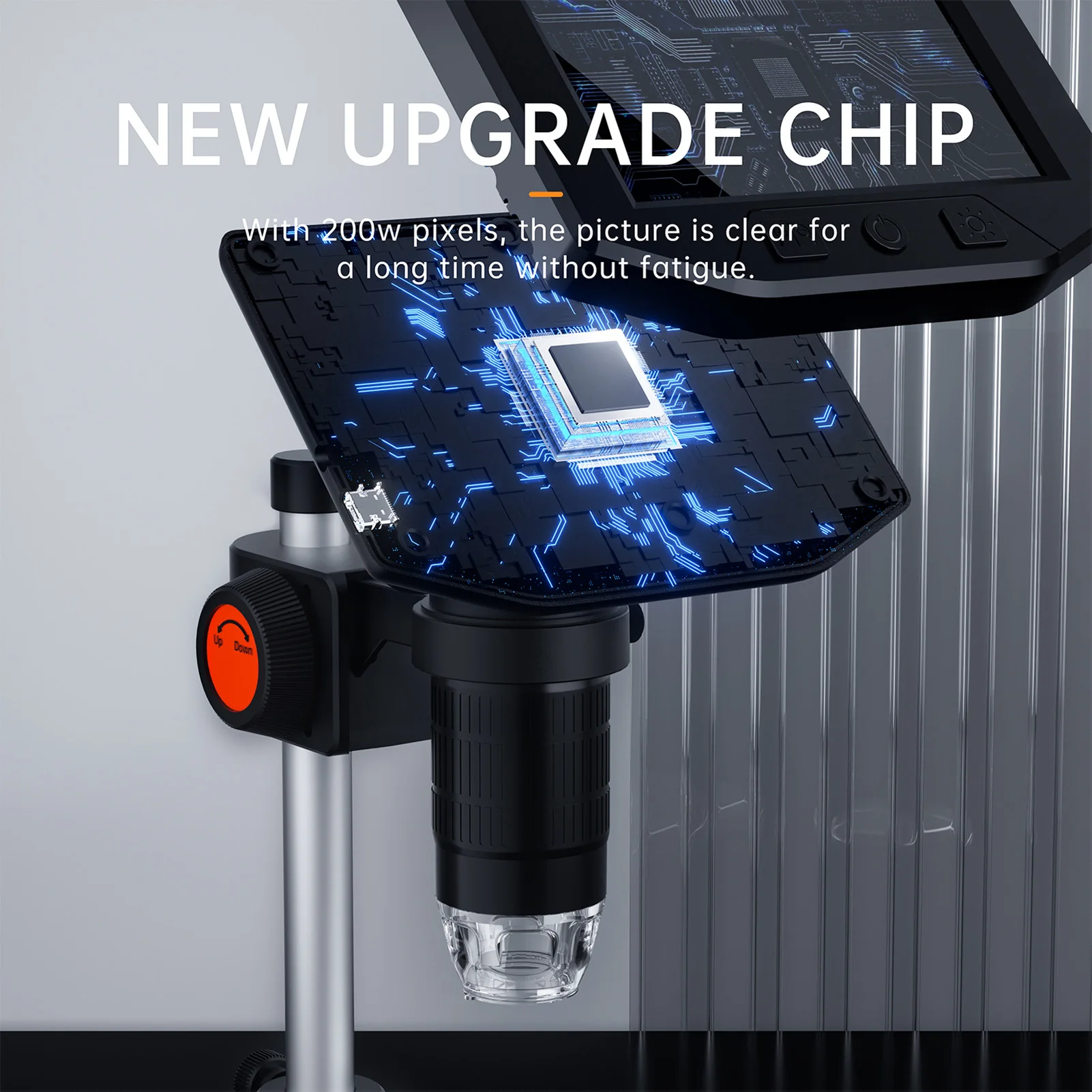 

4.3 inch Digital Microscope Camera HD Inspection Camera 1080P 1X-1000X Portable Coin for Electronics Repair PCB with 8 LED Light