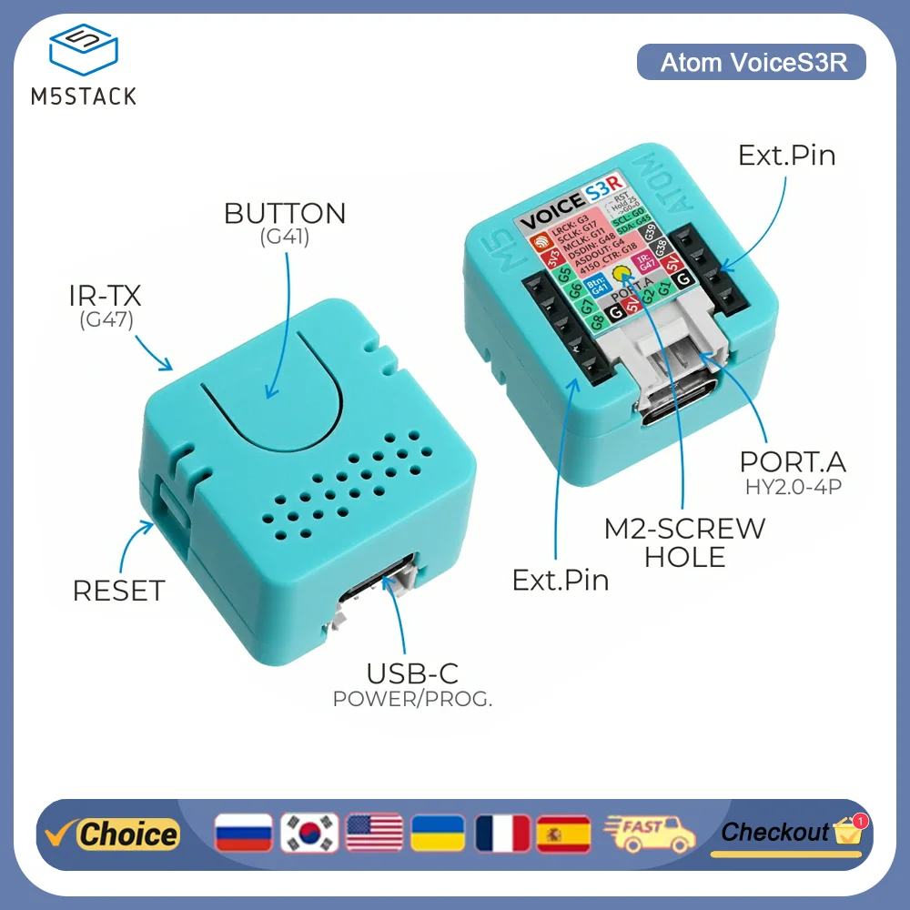 m5stack-atom-voices3r-echos3r-esp32-s3-プログラマブル音声コントローラー-wifi-8mb-フラッシュ-スマートホーム-iot-開発用