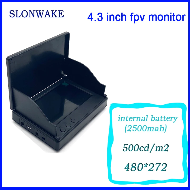 5.8 G picture transfer receiving screen FPV display 4.3 inch IPS high-definition-brightness snowflake screen, built-in battery