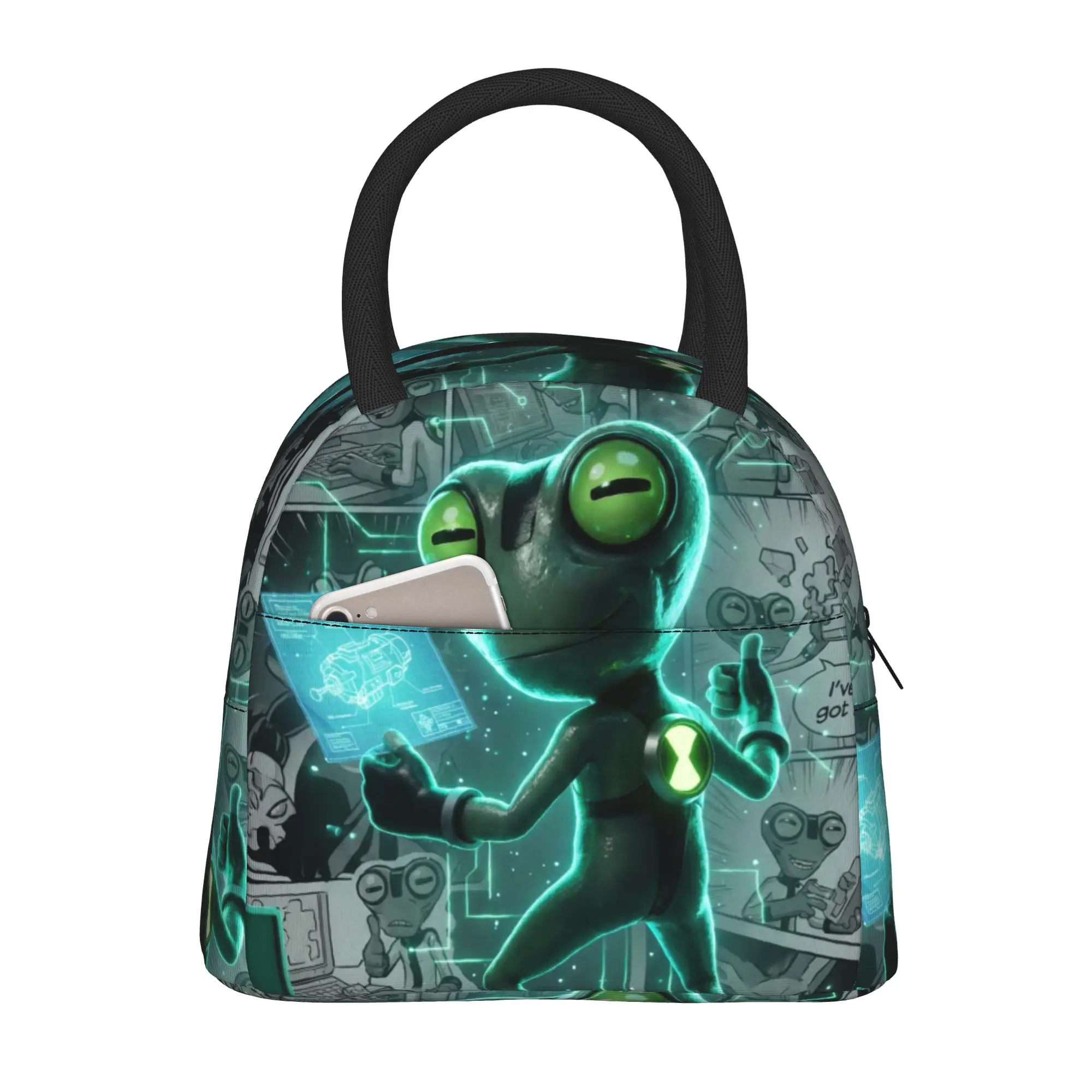 Back to school season  Picnic Bag Grey Matter Ben10 Smart Alien Kawaii Good Quality Classic Food Organizer Lunch Bag