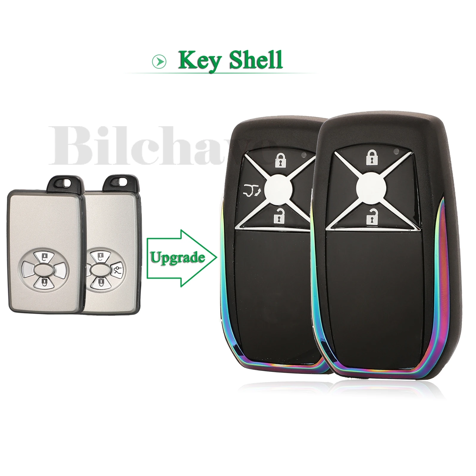 

jingyuqin Modified Flip Remote Car Key Shell Case For Toyota Avalon Camry Previa Alphard Prius Uncut Toy48 Blade Fob 2/3 Buttons