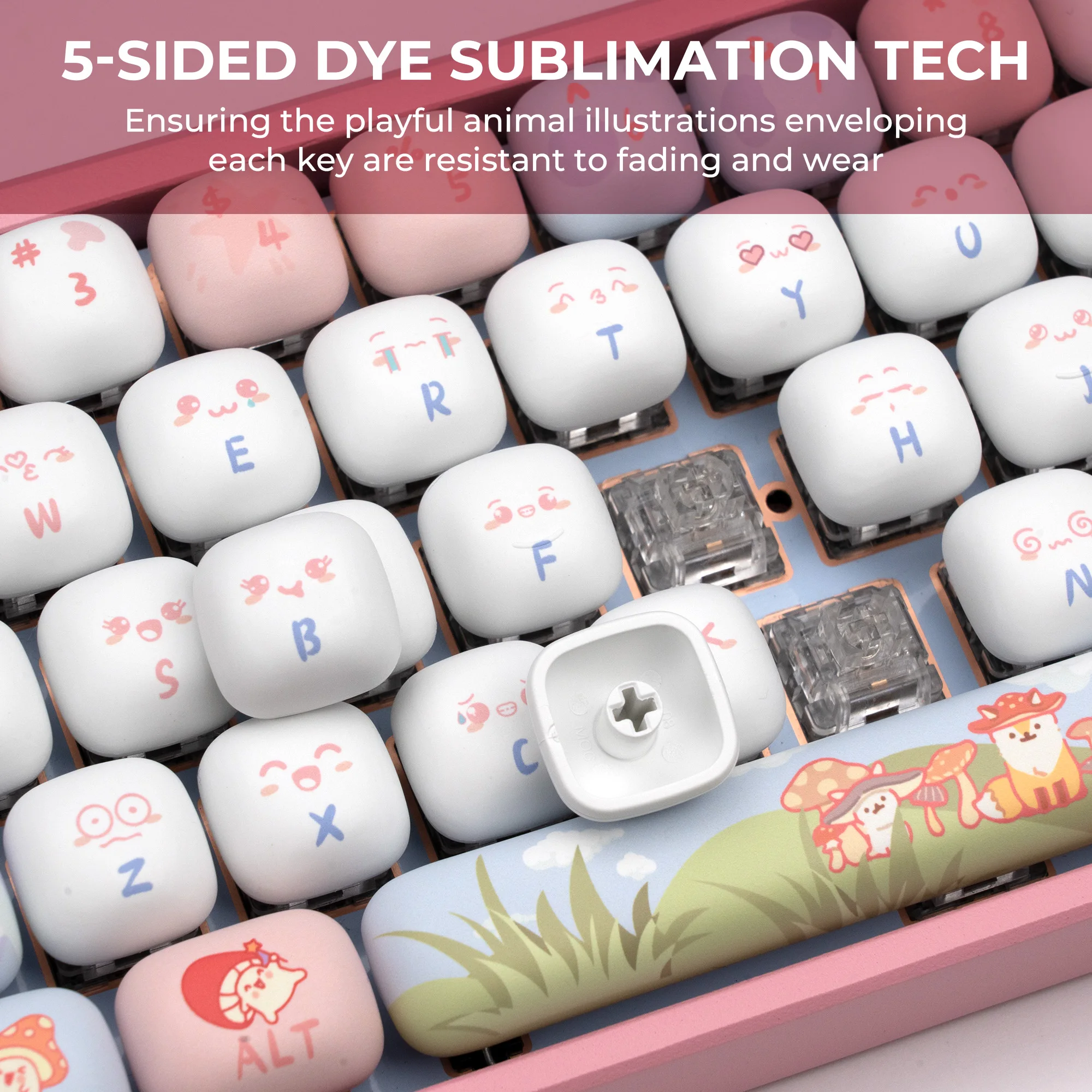 Imagem -04 - Xvx Steamed Bun Paradise Theme Keycap Mog Profile Dye Sublimation Keycaps 138 Teclas Keycaps Fofos