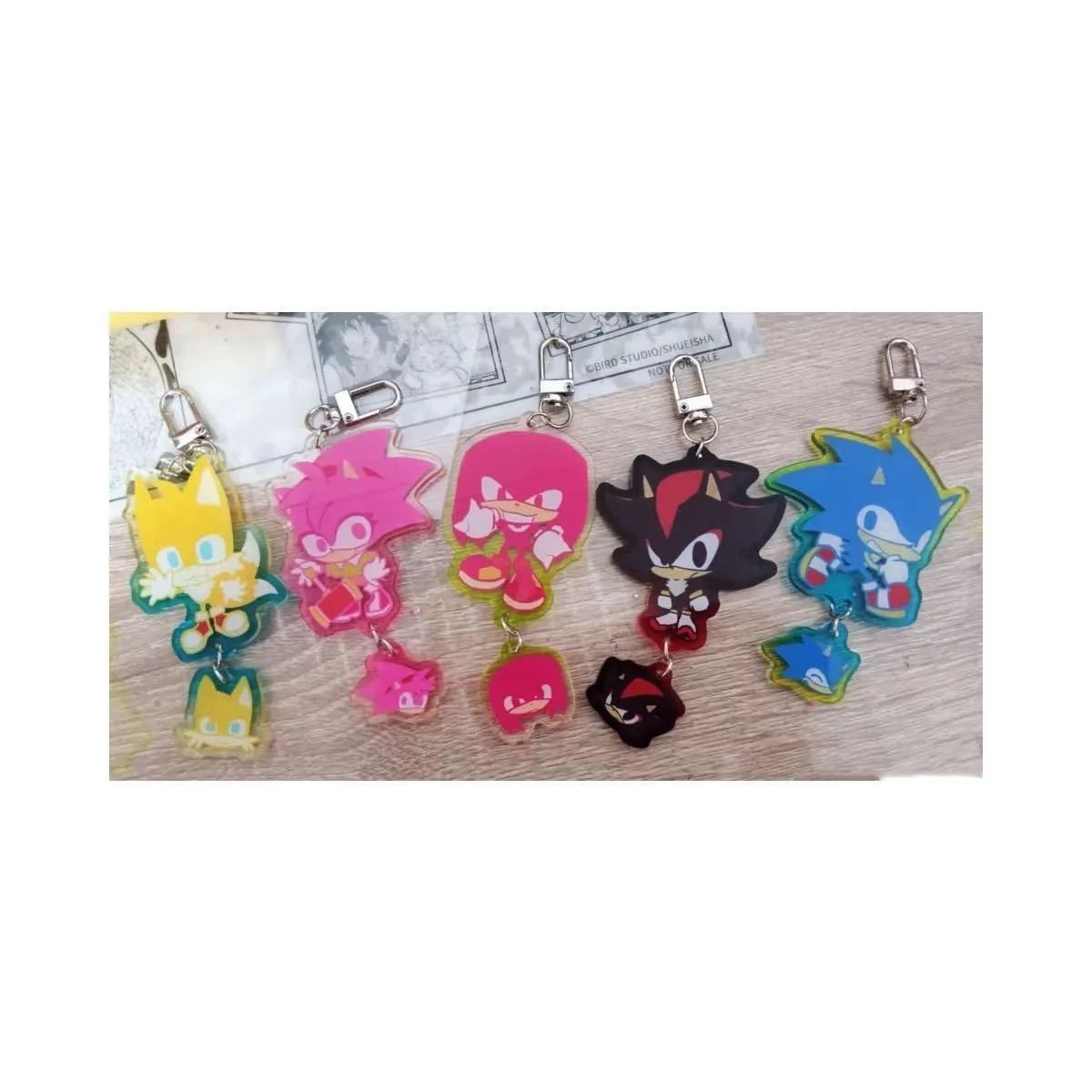 Sonic Acrylic Bag Charm, Double Piece Cartoon Pendant, Cute Backpack Ornament Fashion Key Decor Accessory
