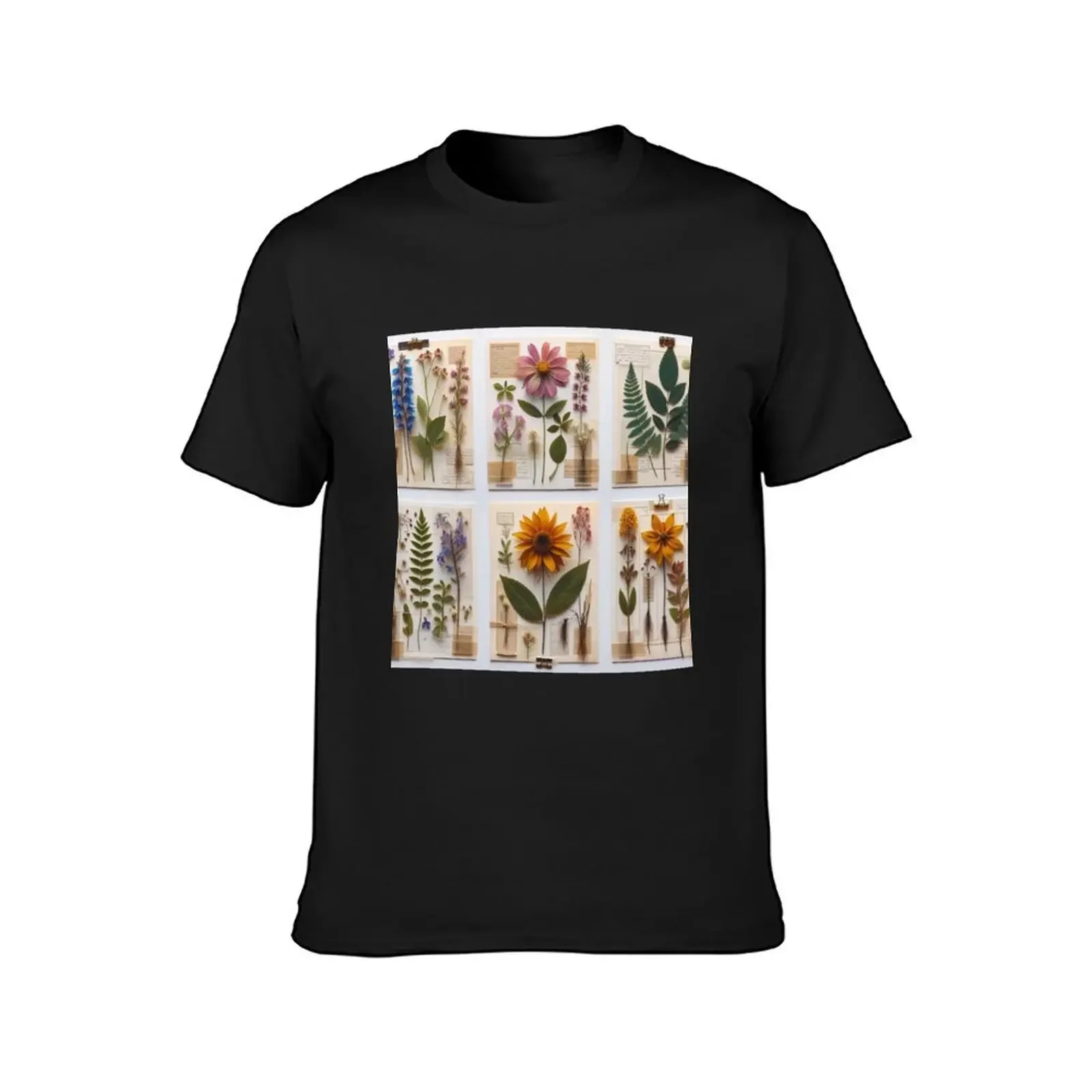 Floral Symphony T-Shirt Blouse Short sleeve tee tops summer clothes black t-shirts for men