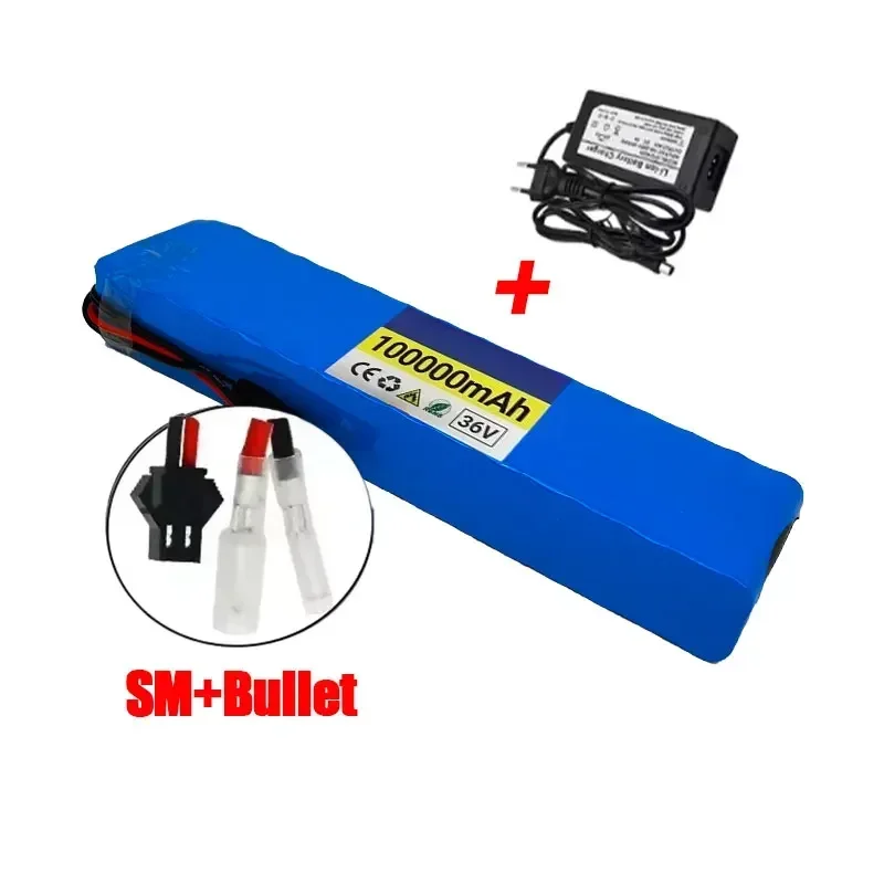 36 V 100Ah 18650 Oplaadbare Lithium Batterij 10S3P 1000 W met BMS voor Fiets Scooter Batterij + Lader