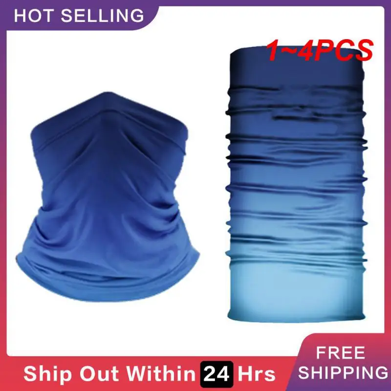 1~4PCS Riding Mask Natural Skin Friendly Digital Printing Ice Silk Cycling Mask Sunscreen Scarf . High Elasticity Fiber