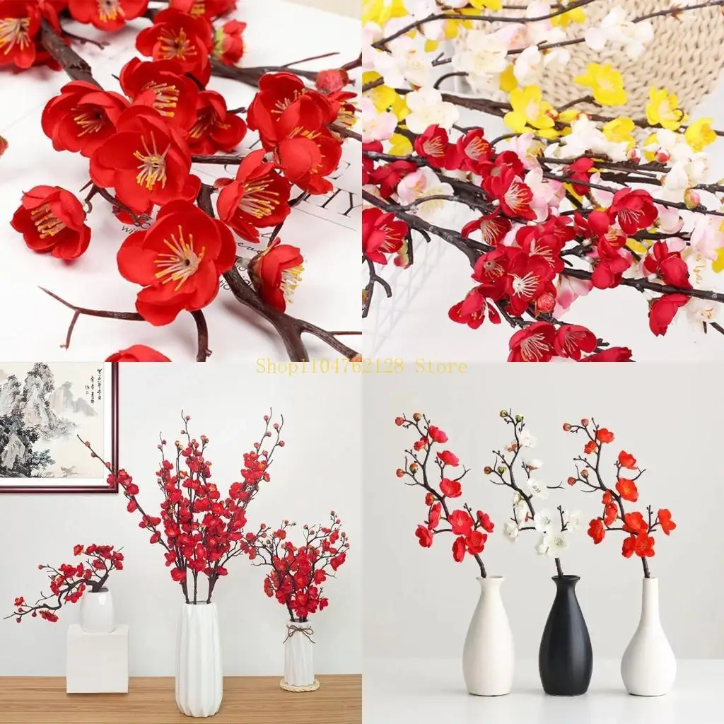 Artificial Plum Blossom Silk Flower for Wedding Home Office Party Hotel Yard best sale