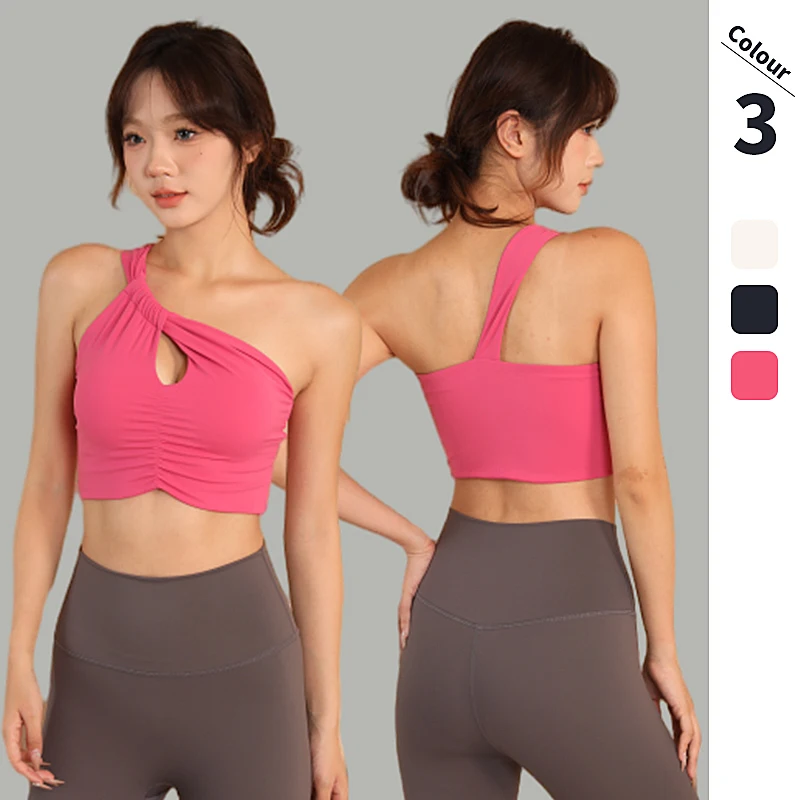

Women Yoga Bra Sexy Slant Strap Fashion Sports Bras Yoga Top Vest Yoga Gym Bra outdoor Sport Running Fitness Sport Underwear