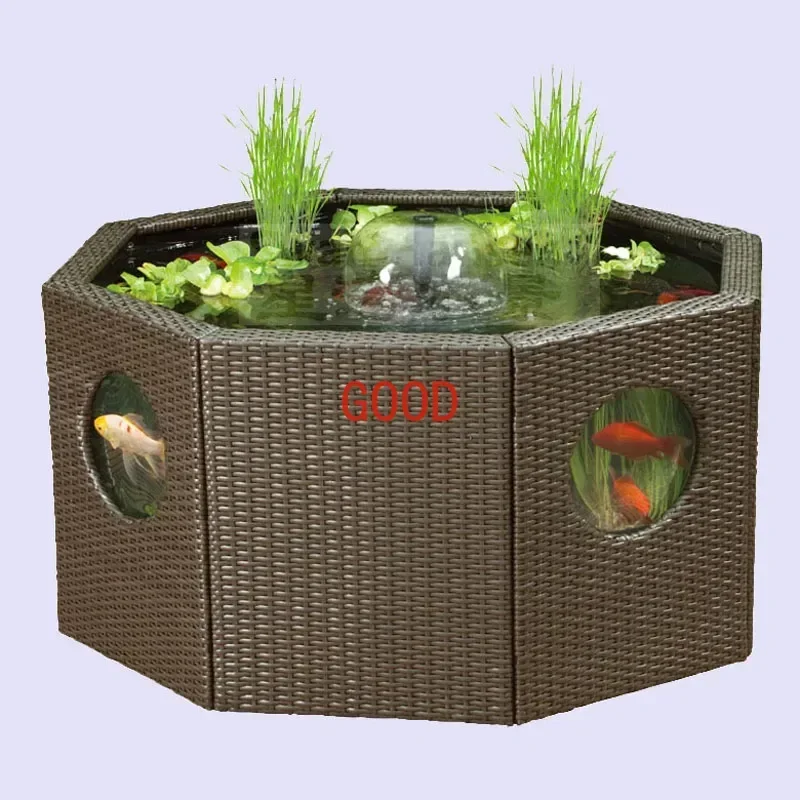Koi Fish Tank Aquarium Living Room Home Floor Tank Ecological Landscape Viewing Pool