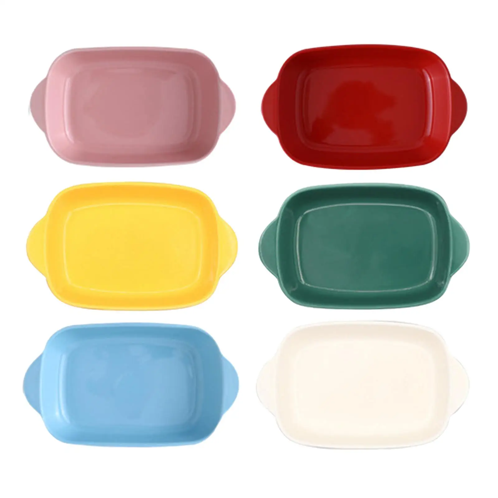 Porcelain Baking Dish with Handle Anti-slip Rectangular Bakeware Kitchen Baking Cooking Tool