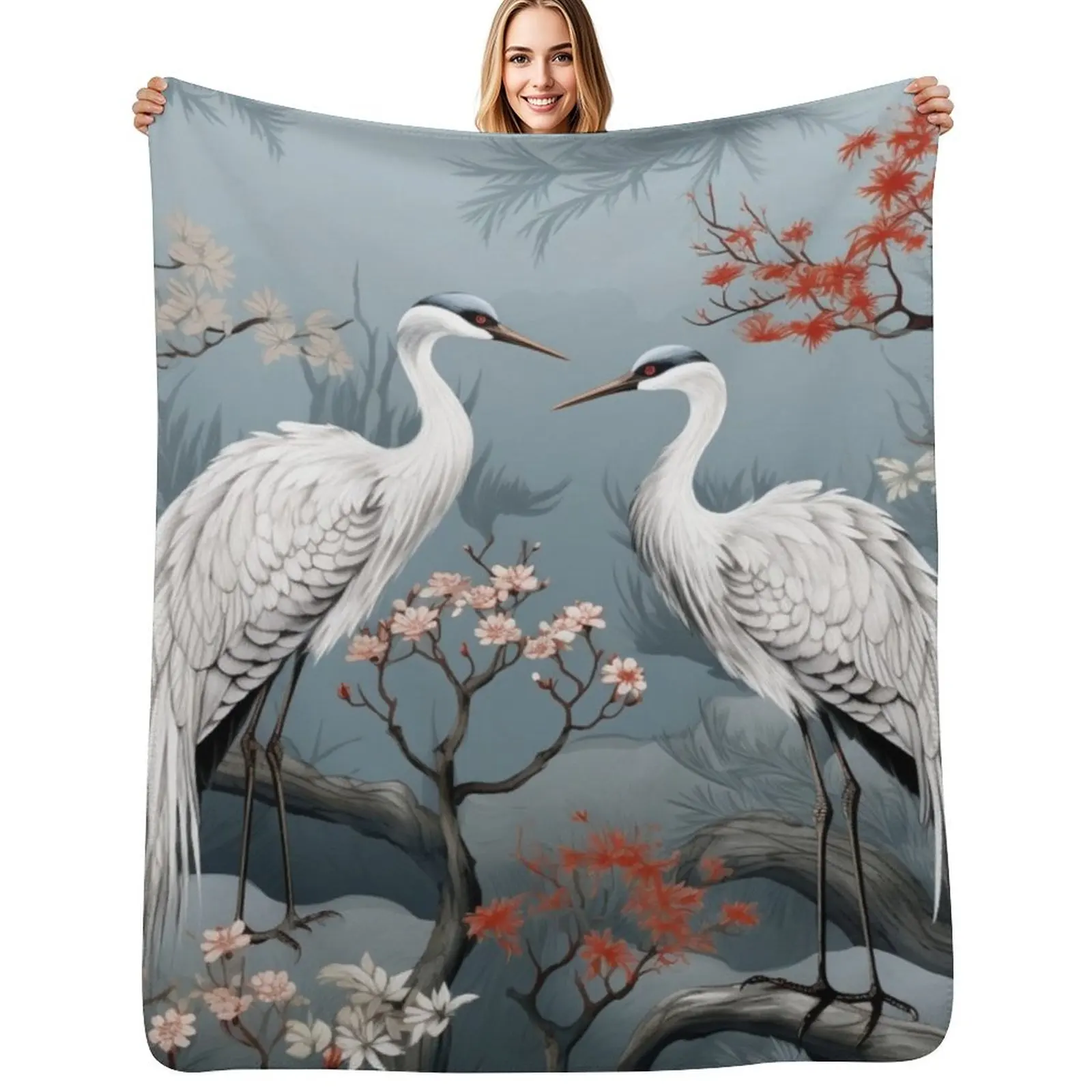 

Japanese Garden Throw Blanket Thin Cute Plaid Luxury Thicken Blankets For Sofas Blankets