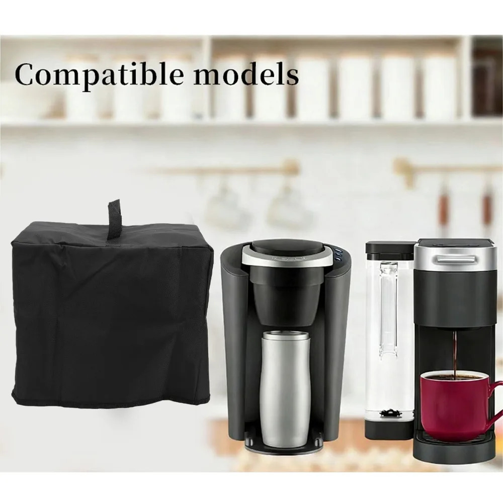600D Oxford Fabric Coffee Maker Cover Scratchproof Black Coffee Machine Cover Water Proof Single Serve Compatible