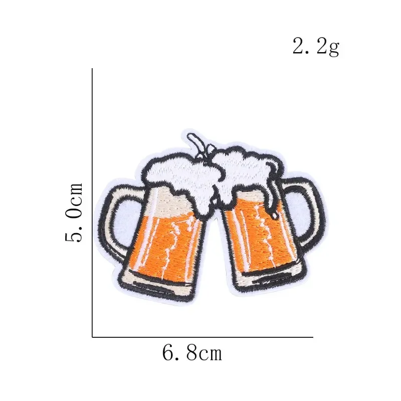Cartoon Beer Pattern Embroidery Cloth Sticker Clothing Accessories Cross-border Set Adhesive DIY Badge Decoration Spot