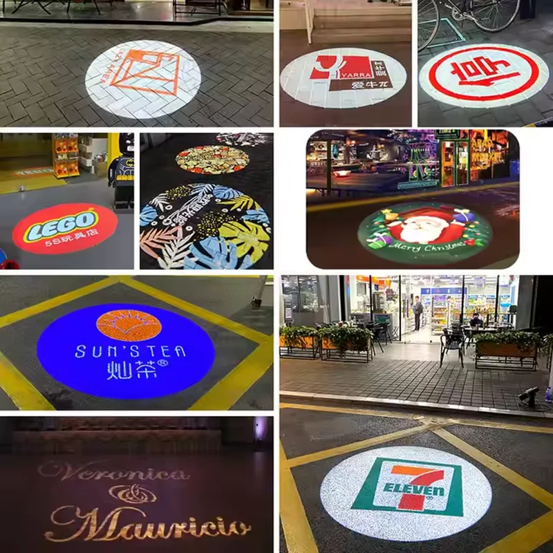 80W Logo Gobo Projector Advertising Lights LED Sign Wall Projection Lamp Outdoor Waterproof IP67 HD&Bright Free Custom