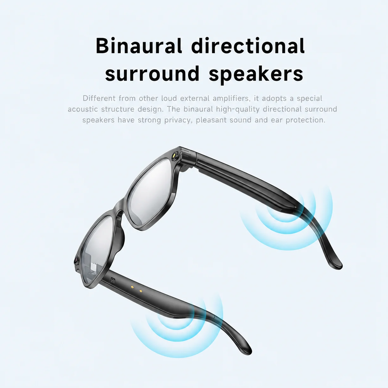 L801 AI Smart Shooting Glasses 800W Interpolated Pixel 1200P EIS Anti-shake Video Record 0.5s Fast Capture Bluetooth 5.4 Outdoor
