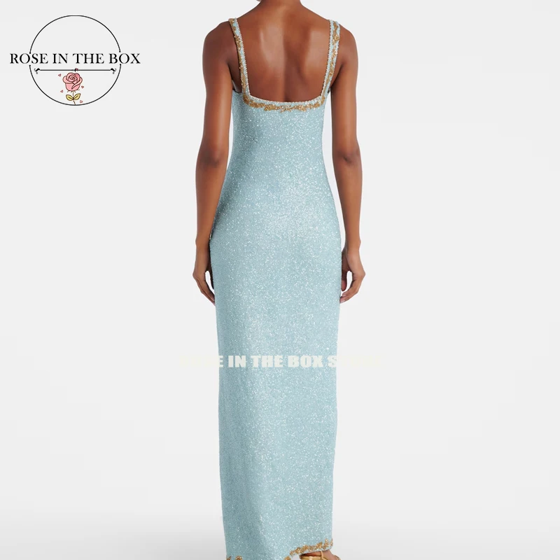 ROSEINTHEBOX Customized Mermaid Long Beaded Evening Dresses 2026 Hand-embroidered Elegant Party Dresses with Slit Formal Gowns