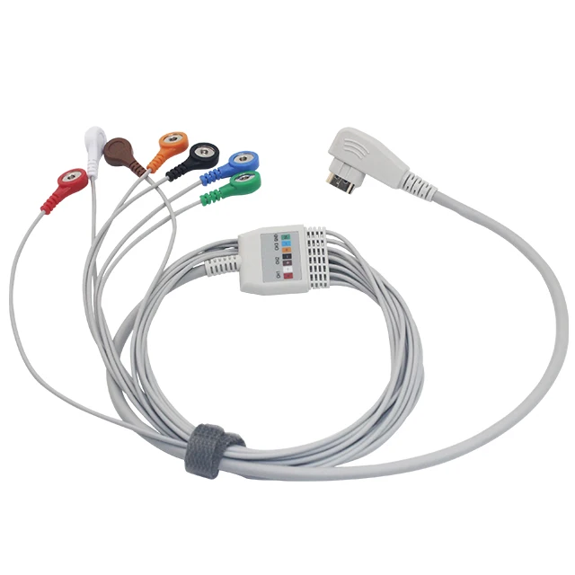 

DMS 300-3A/4A/4L 19 Pins 7 Lead AHA Snap Holter Patient ECG Cable