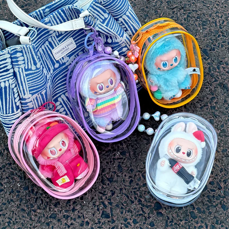 

Подходит для Labubu, модная витрина, повседневная сумка для хранения кукол, прозрачная пылезащитная сумка для хранения кукол