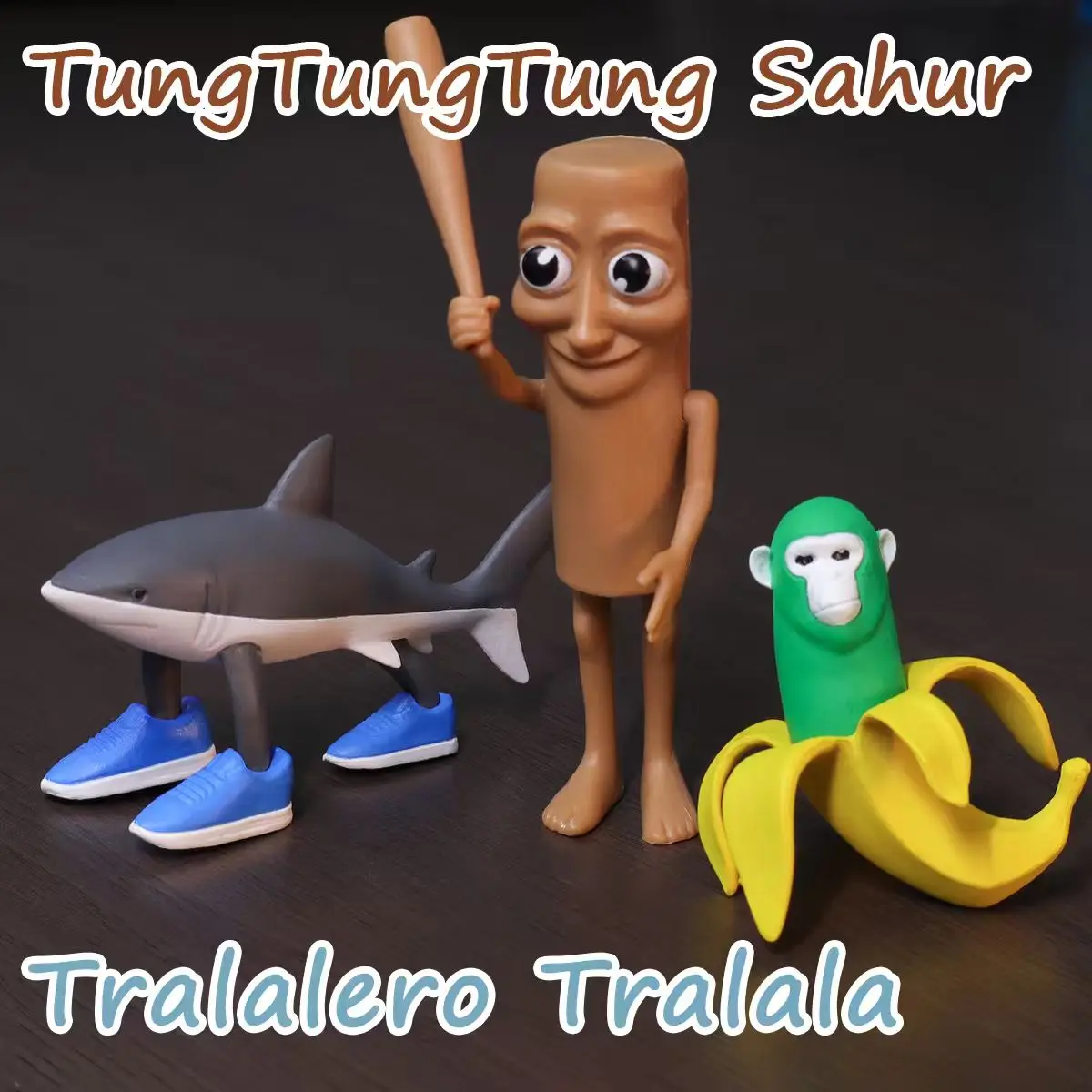 Tungtungtung Sahur, Tralalero Tralala, Bananenaffe, Anime-Figur, Anime-Merchandise, Anime-Geschenk für Freunde zum Geburtstag, Sammlerfigur, Weihnachtsgeschenk