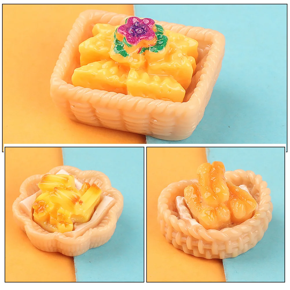 

12Pcs Mini Food Ornaments Realistic Vivid Decorative Fake Food Props for Mini House Kitchen Accessories Tiny Dessert Models