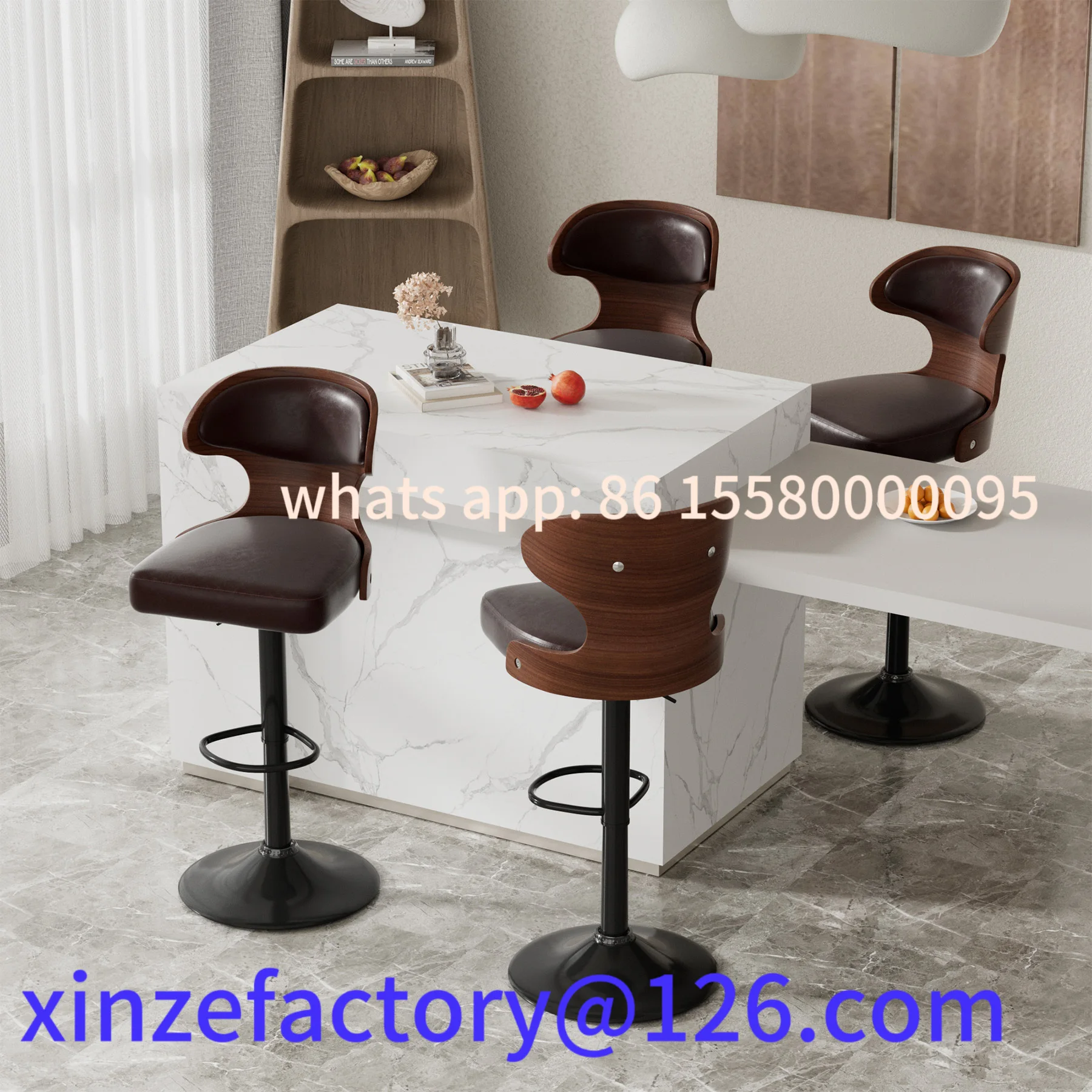 カスタマイズ可能な2脚のハイダイニングチェア、回転式調整バーチェア、キッチン、リビングルーム用ソフトパック背もたれ