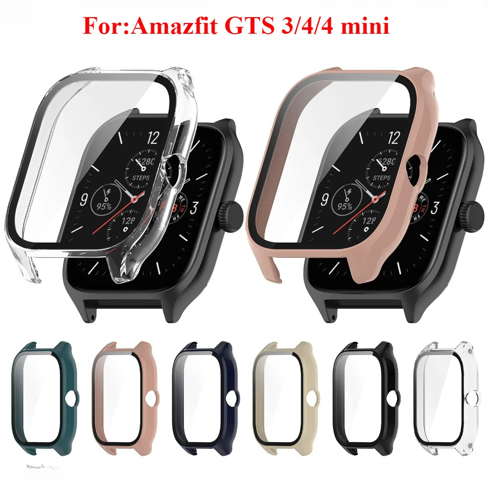 Custodia per PC + vetro temperato per Amazfit GTS 4/GTS 4 Mini proteggi schermo custodia protettiva per Smartwatch per paraurti Amazfit GTS 3