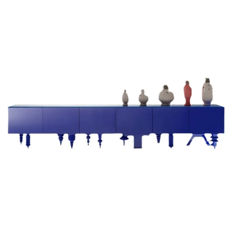 Nordic Paint TV Cabinet Living Room Solid Wood Audio-visual Cabinet Floor Cabinet Small Apartment Home TV Cabinet Storage