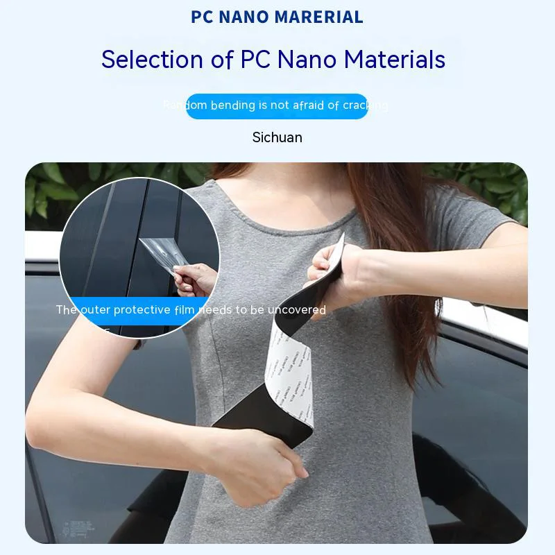 For Honda Civic 10th Sedan 2016-2020 Door Window Middle Column Trim Decoration Protection strip PC Styling Sticker Decoration
