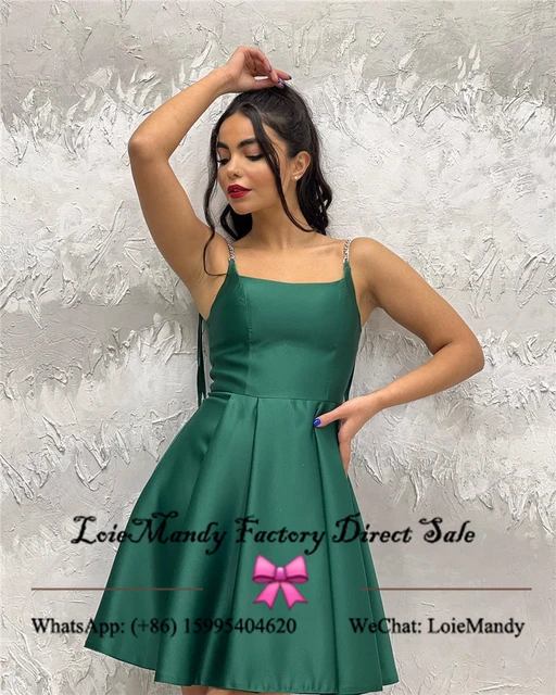 Robe de graduation en satin vert pour femme courte au dessus du genou robe de Rh robe educative robe de graduation robe de soiree formelle tout ce qui est pour les femmes belle