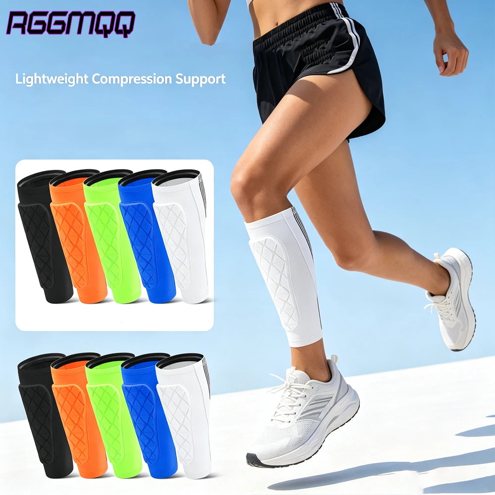 2PCS Soccer Shin Guards for Youth Adults  - Honeycomb Pads Calf Compression Sleeve Football Protective Gear Breathable Sports