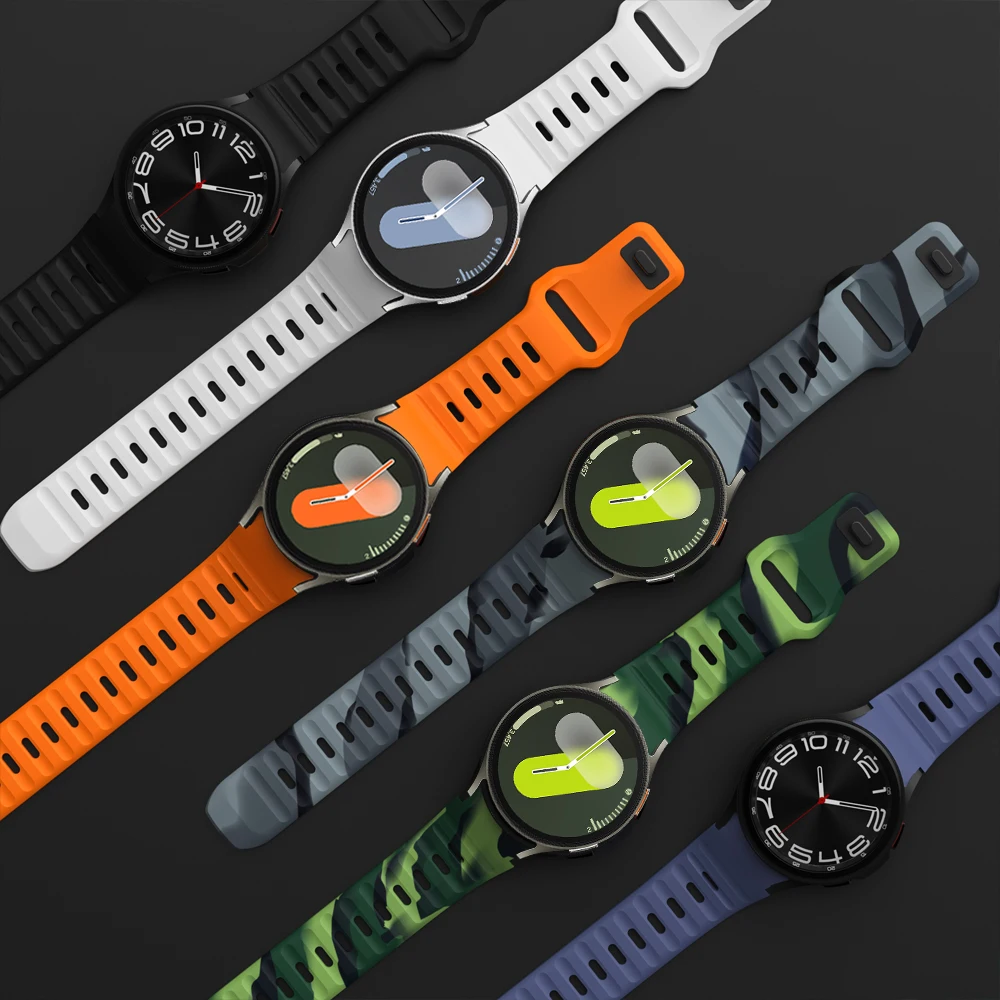 Silicone Band for Samsung Galaxy Watch 4/5/6/7/6 classic/5 Pro 44mm 40mm smart watch sport correa Bracelet Galaxy Watch 7 strap