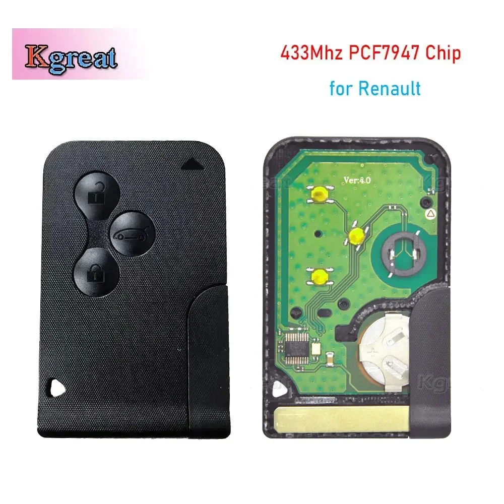 

1/2/3pcs 3 Button Smart Card Car Remote Key 433Mhz PCF7947 Chip for Renault Megane 2 3 Scenic Clio Logan Card Remote Key