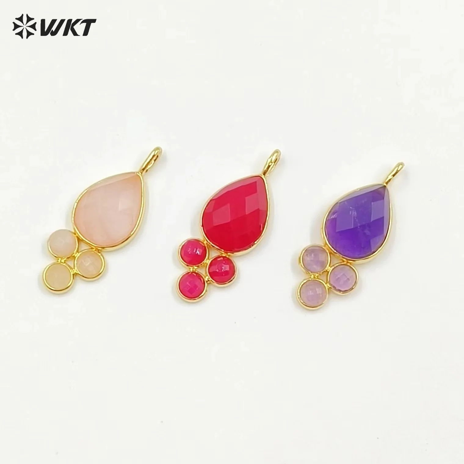 

Кулон WT-P1944 в винтажном стиле, разноцветный, с драгоценными камнями, для самостоятельного изготовления ожерелья, аксессуары для рукоделия, дизайн «Капля», для женщин, декоративный