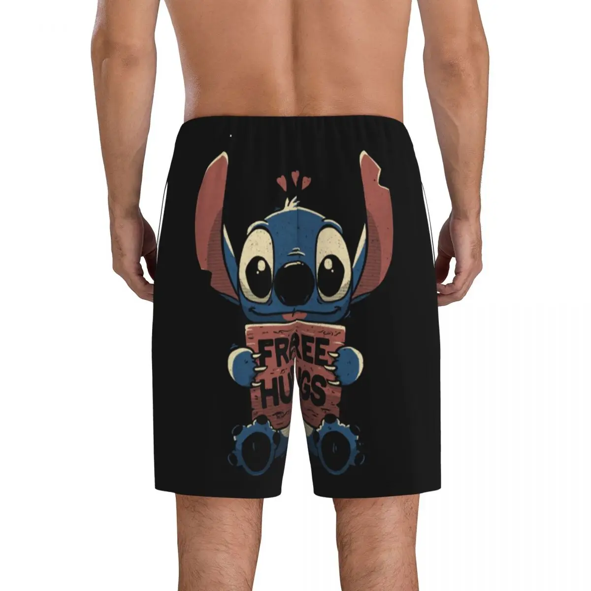 Short de pyjama à point cancers de dessin animé personnalisé pour hommes, vêtements de nuit, ceinture élastique, pyjama court de salon de sommeil avec poches