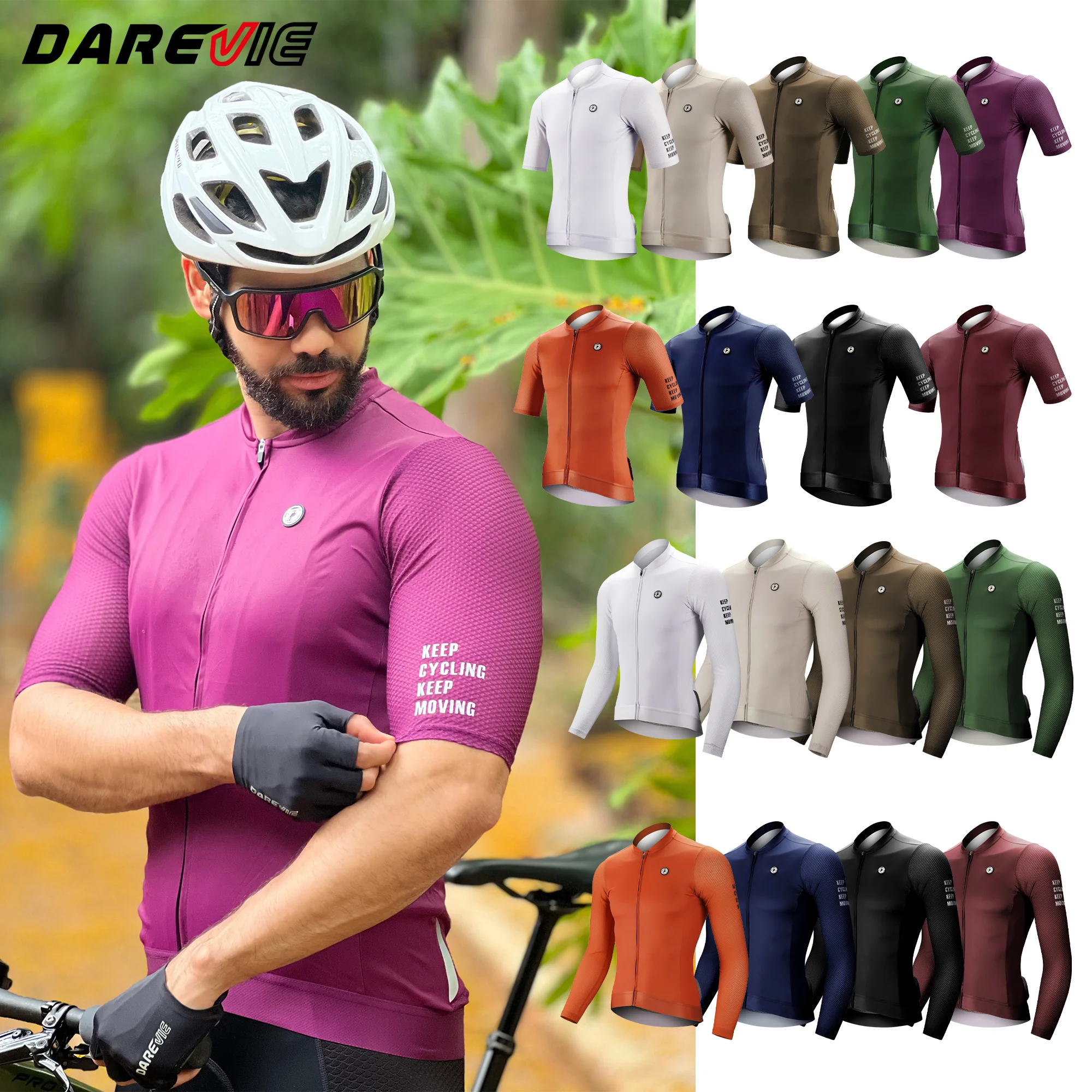 darevie maillot de ciclismo de manga larga para hombre y mujer jersey transpirable de talla pequena con fps 50  nivel de entrenamiento