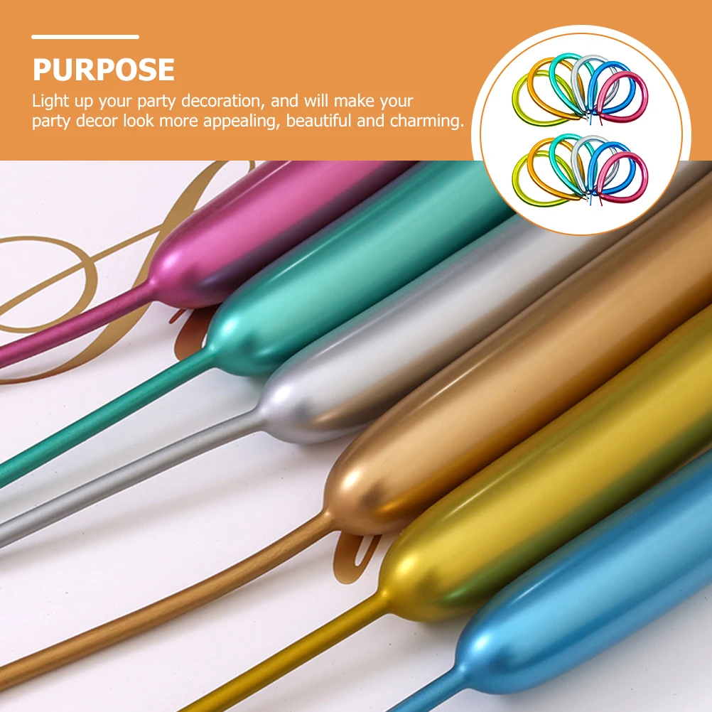

100pcs Metallic Long Balloons Wedding Decor Twisting Balloon Animals Kit Party Decoration For Home Garden Events School Company
