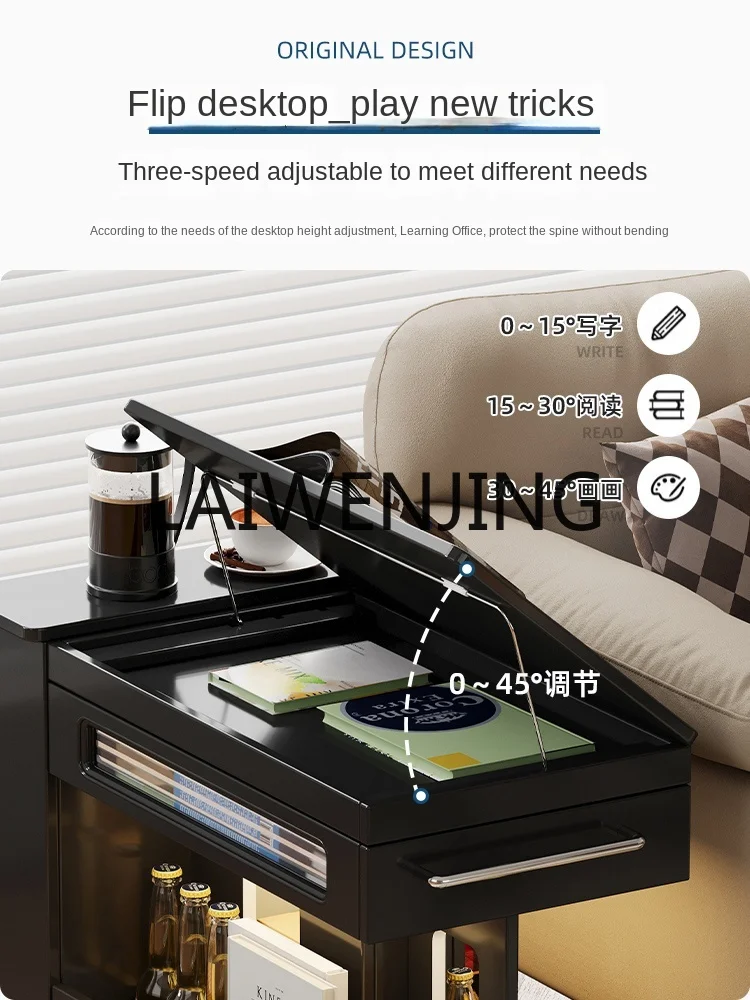 Living Room Mobile Trolley Storage Rack Sofa 0.6 M Side Cabinet Multi-Function Lifting Mini Table