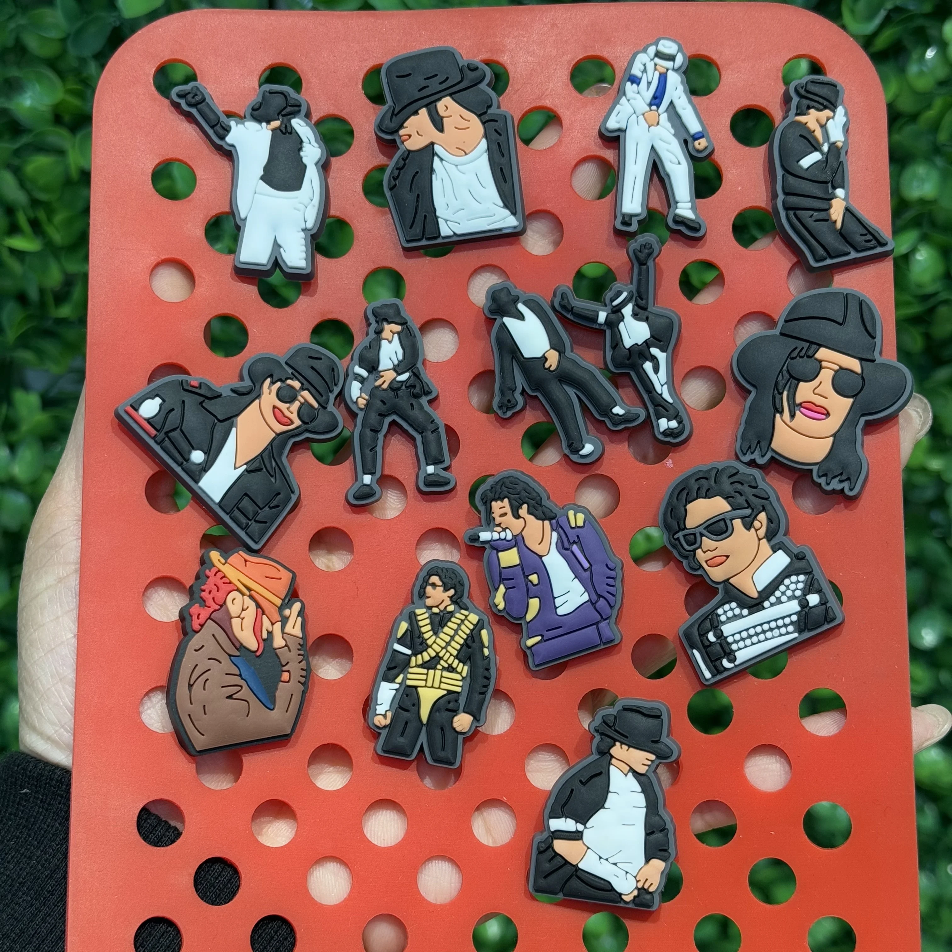 14pcs Michael Jackson Designer Style Shoe Charms DIY Garden Shoe Accessories Decorations for Man Kids Birthday Gift image 5
