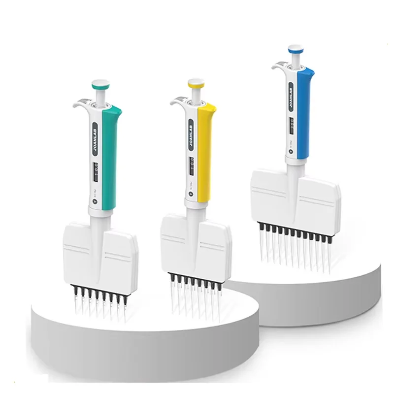 Multichannel Pipette Adjustable Volume Lab Micropipette Pipettor With Filter Tips Box For Lab Test