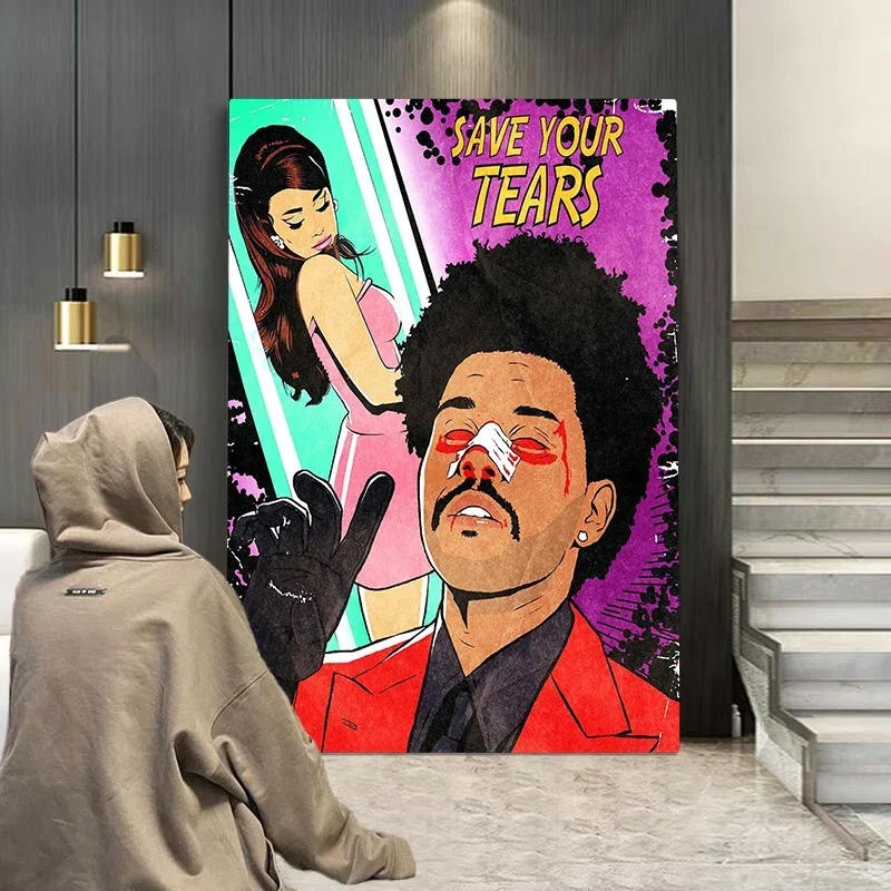 Retro Music Album Cover Rapper Straboy The Weeknd Comics Aesthetic Canvas Painting Poster Wall Art Picture Room Decoration