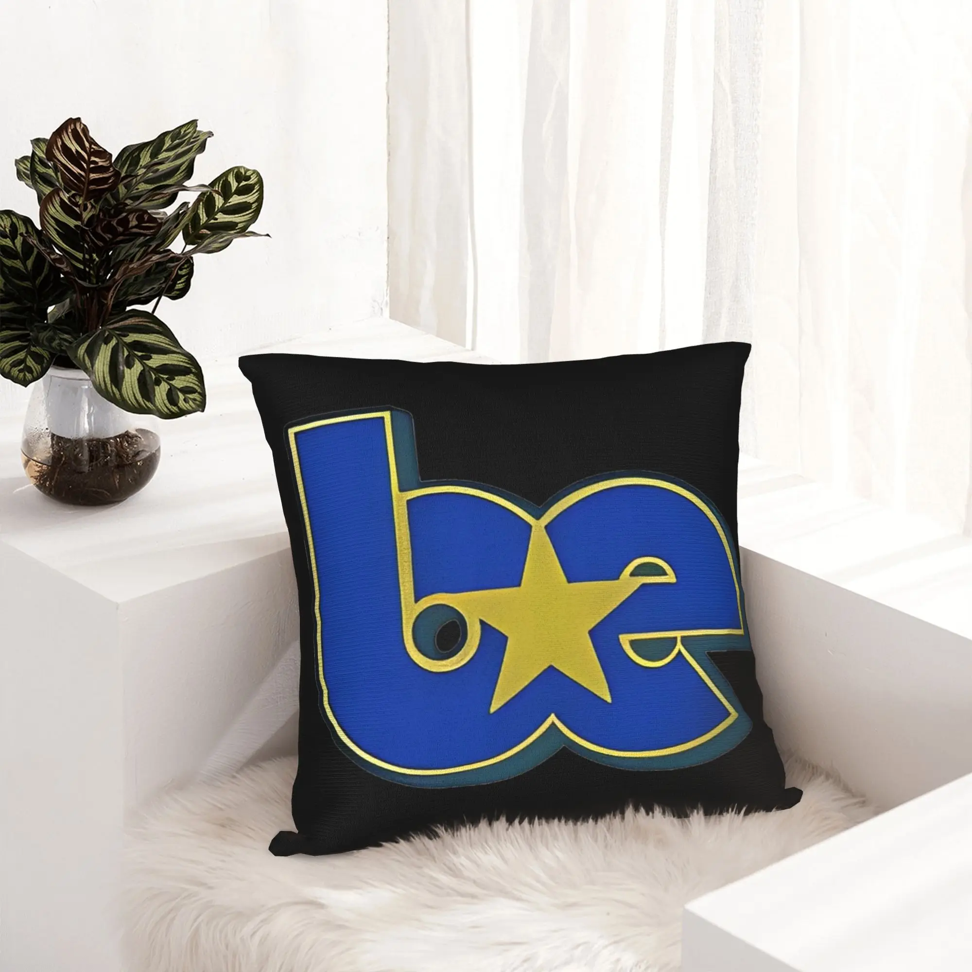 BE Star Contrast Initials Outline Logo Pillowcase Printing Cushion Cover Decor Billies Pillow Case Cover Sofa Zippered 45X45cm