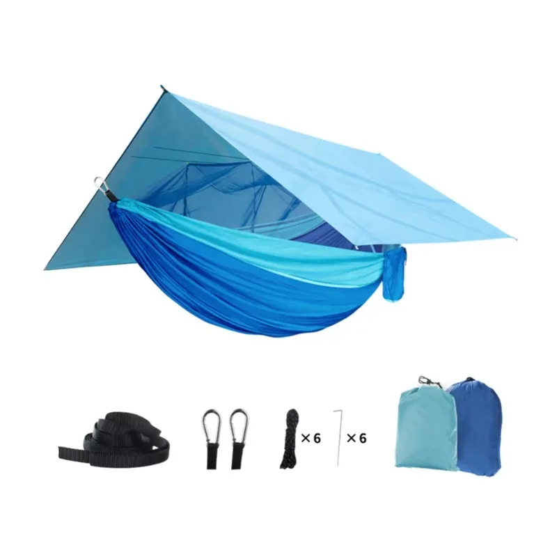 2024 Leisure Camping Factory Direct Outdoor Nylon Hiking 200 X 150cm Sunshade with Canopy Cotton Double Hammock Bed