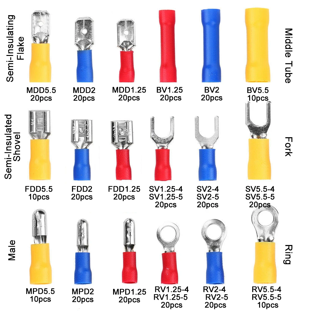 Crimping Tool Kit for Insulated Wire Connectors Ratcheting Wire Terminal Crimper with 400Pcs Insulated Connectors