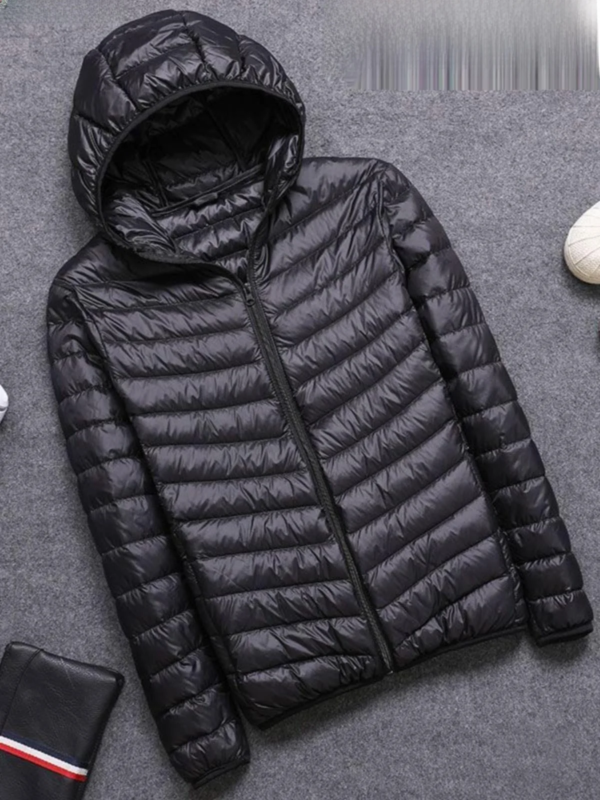 

Lightweight ort Men's down Cotton Jaet Casual Hooded Faionable Winter New Arrival Stand Fit Pure Color M Apparel