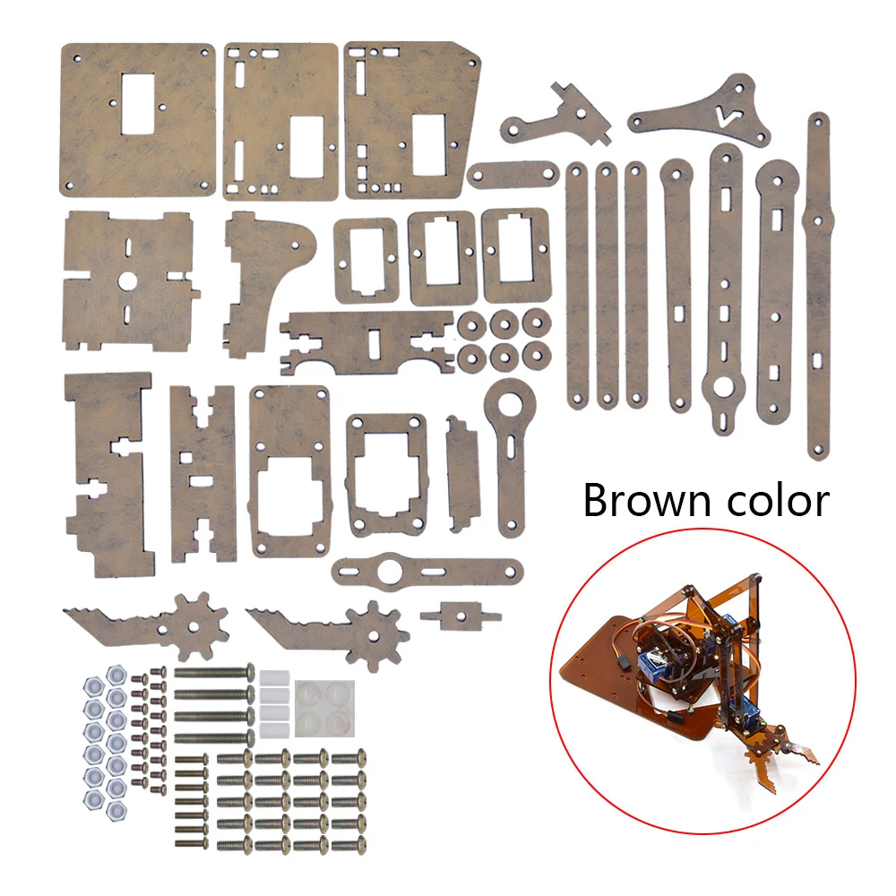 SG90 MG90S 4 Dof Unassembly Acrylic Mechanical Robot Manipulator Claw Kit For Arduino Robot Arm STEAM Kit Programming Robot Arm