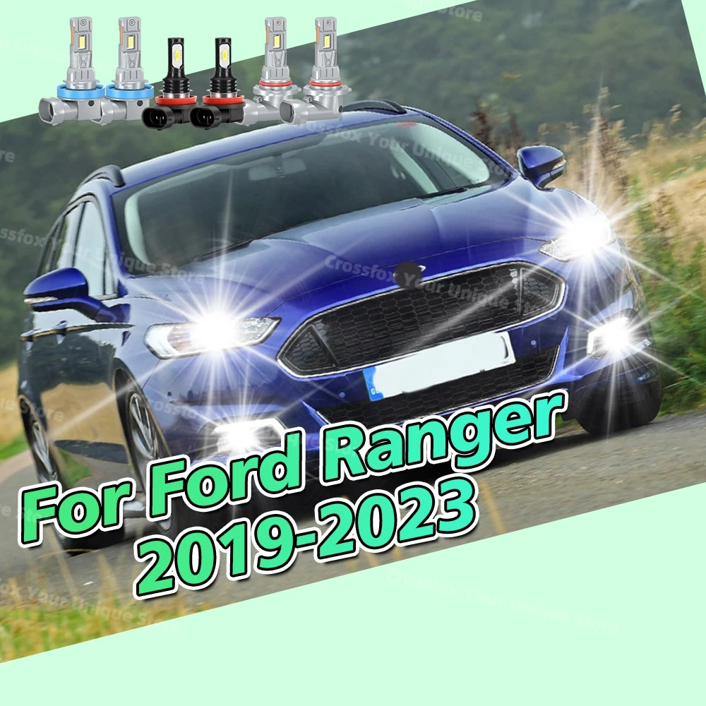 2/6x Two Sided 3570 CSP High Low Beam 30000LM Headlights 6000K White Car Fog Bulbs 12V For Ford Ranger 2019 2020 2021 2022 2023