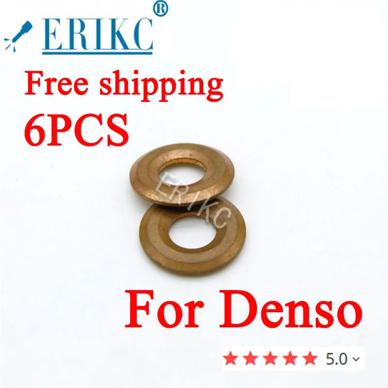 ERIKC 6PCS 23670-0L050 Injector Nozzle Copper Washer  Heat Shield Rings for Denso Toyota Hilux E1022016 FREE SHIPPING