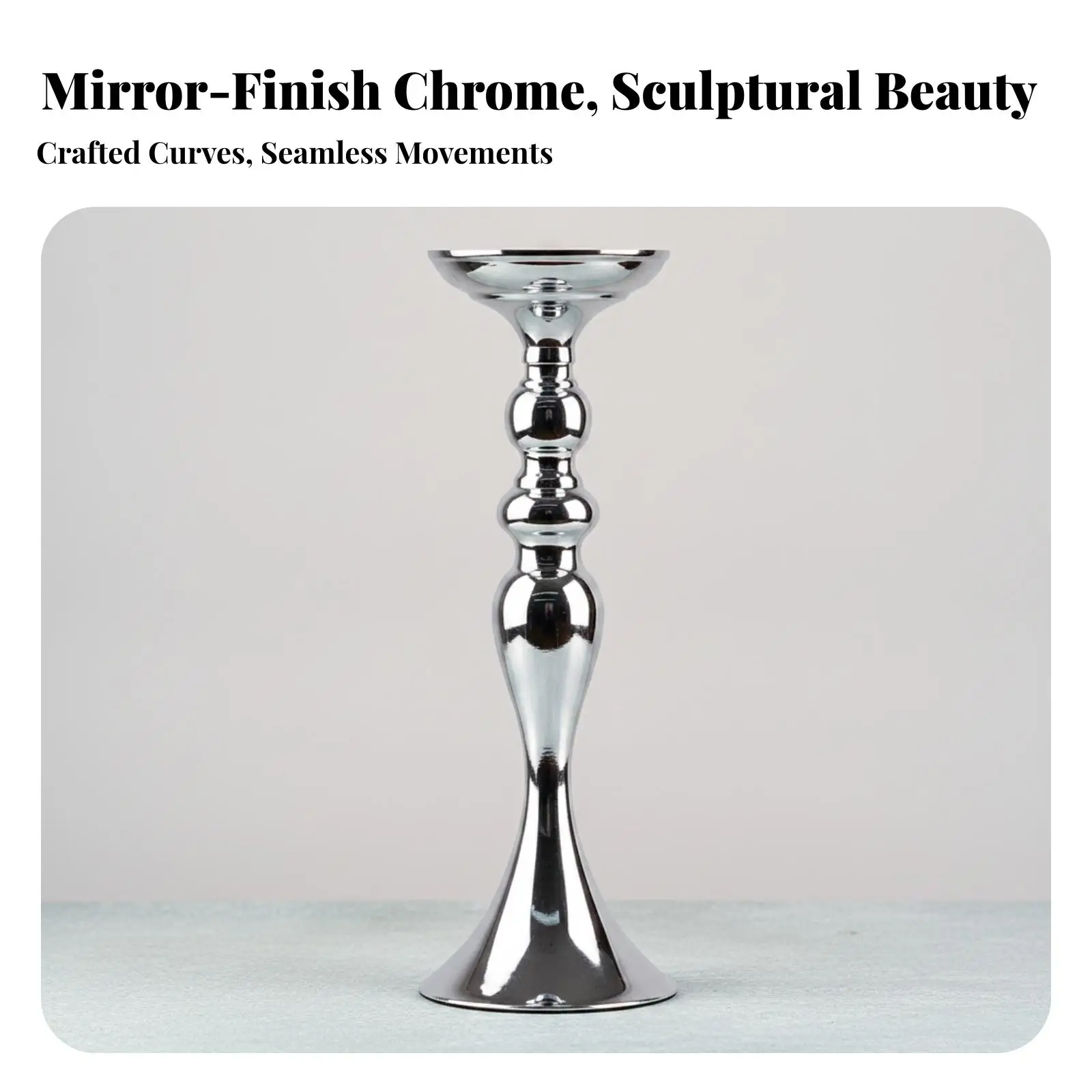 Candle Holder with Pedestal Base Tall Candlestick Holder Decor Mirrored Stable for Tabletop, Weddings