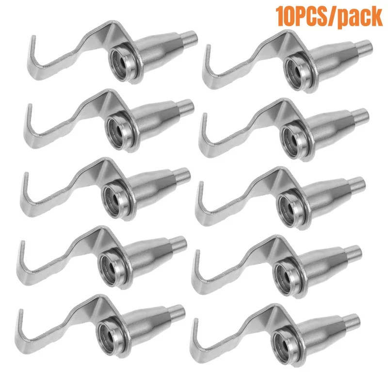 10pcs Metal Art Gallery Display Hooks,Adjustable Wire Rope Hangers for 1mm-2mm Cables,Secure Locking Picture Rail Hanging System